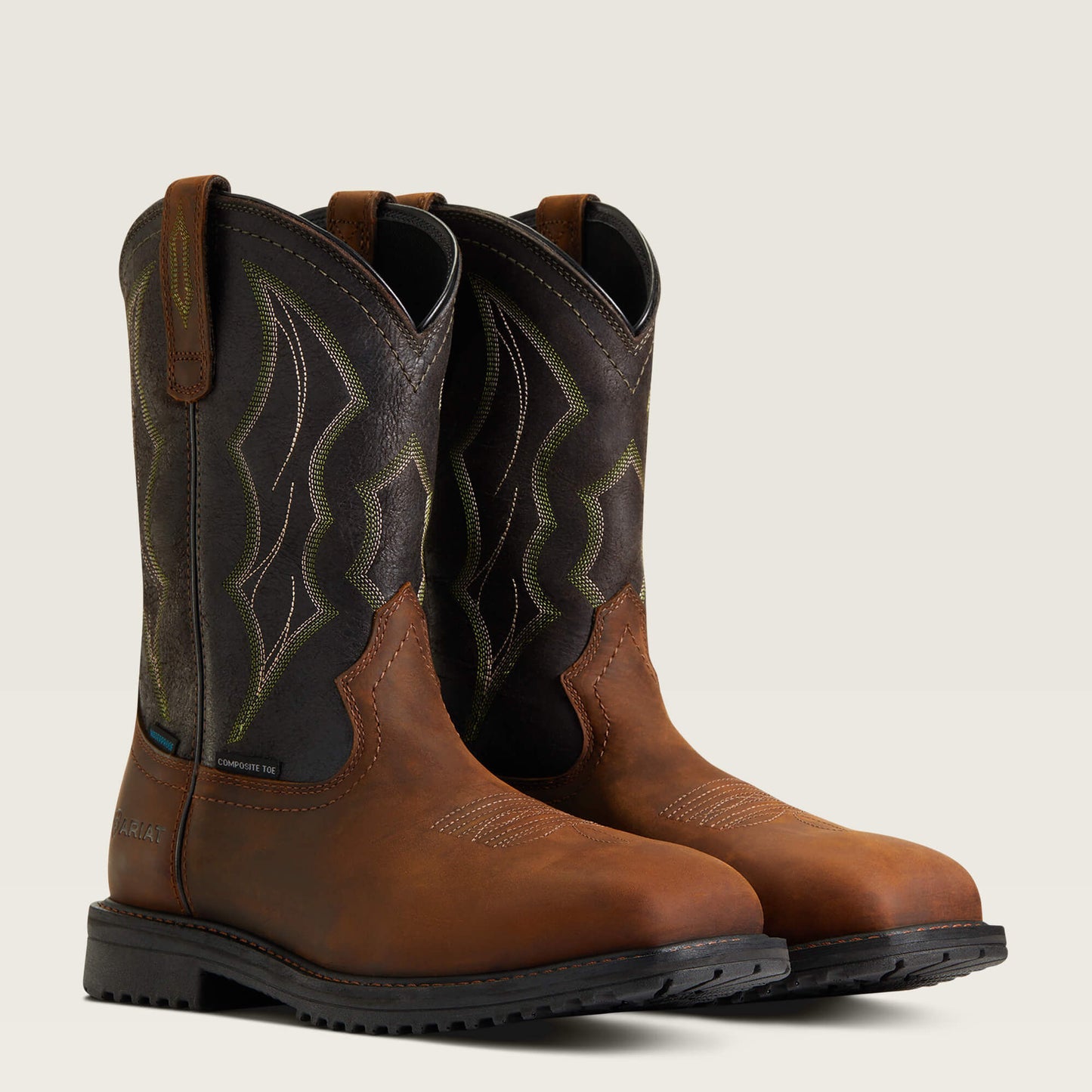Ariat For Sale - RigTek Wide Square Toe Waterproof Composite Toe Work Boot