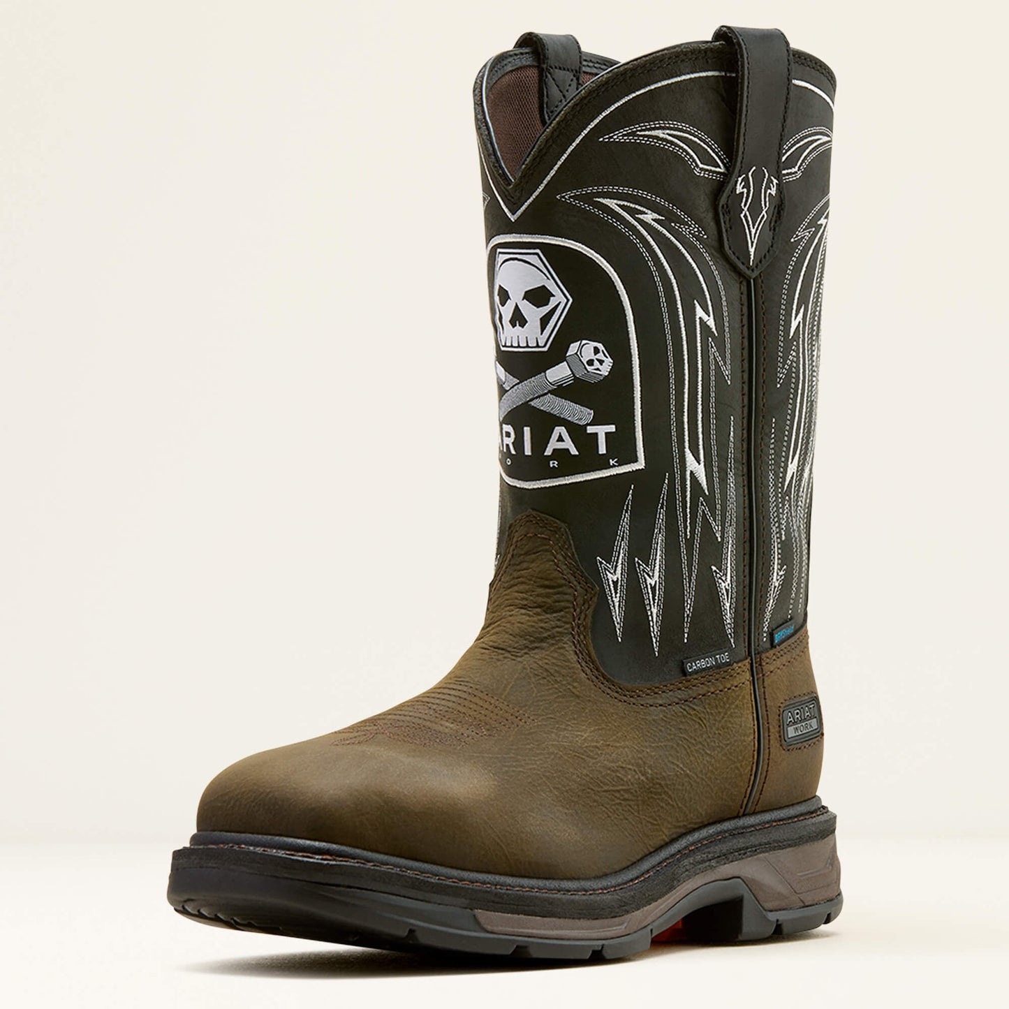 Ariat On Sale - WorkHog XT Bolt Skull Waterproof Wide Square Toe Carbon Toe Work Boot