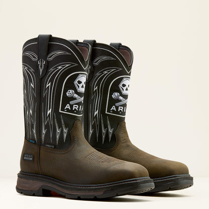 Ariat On Sale - WorkHog XT Bolt Skull Waterproof Wide Square Toe Carbon Toe Work Boot