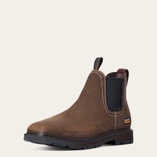 Ariat Outlet - Groundbreaker Chelsea Wide Square Toe Waterproof Steel Toe Work Boot