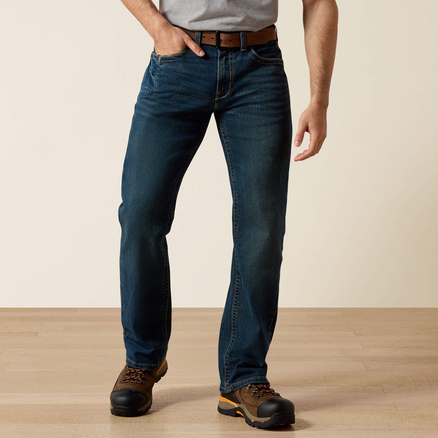 Ariat Online - Men's Low Rise, Bootcut Work Pants - Rebar Denim