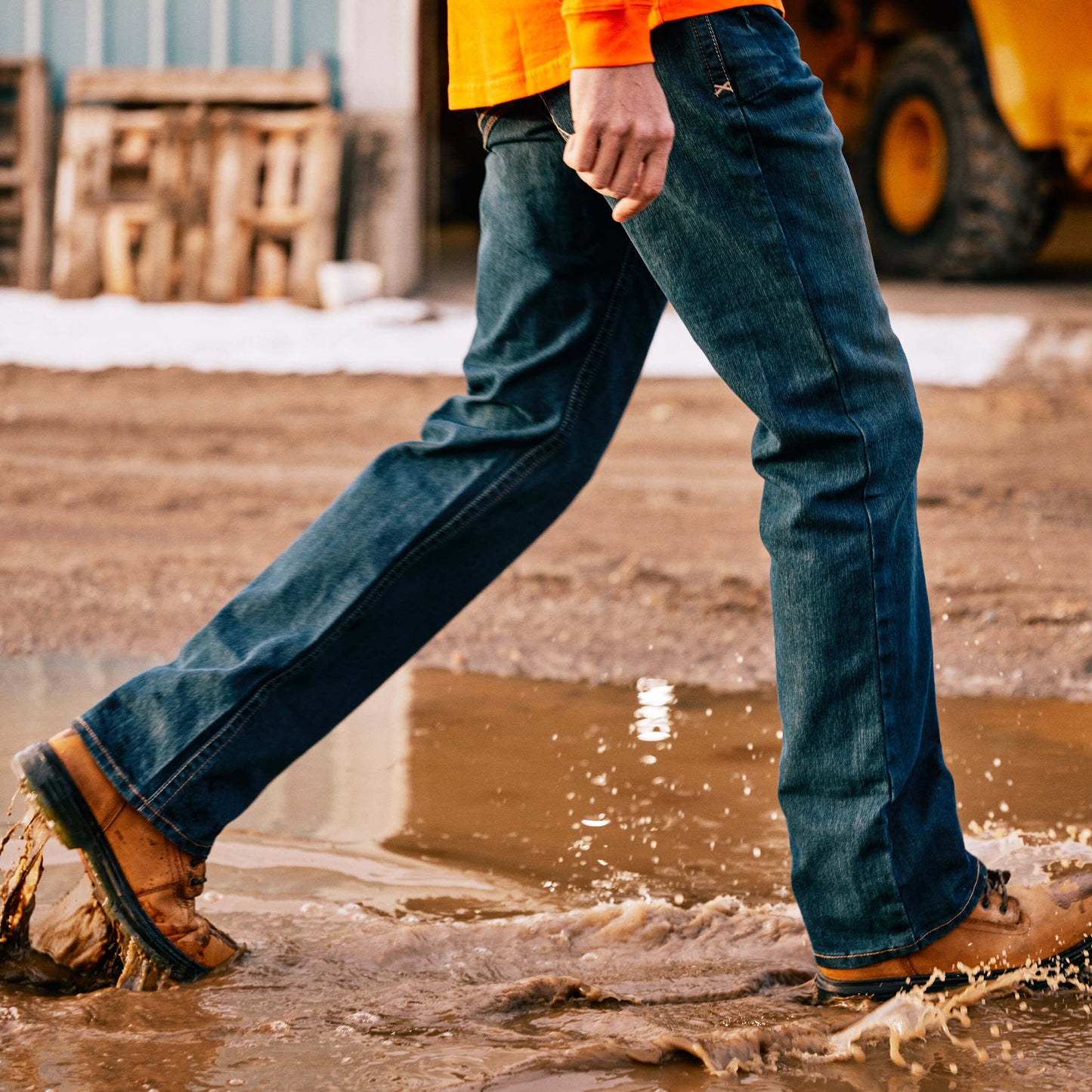 Ariat Online - Men's Low Rise, Bootcut Work Pants - Rebar Denim