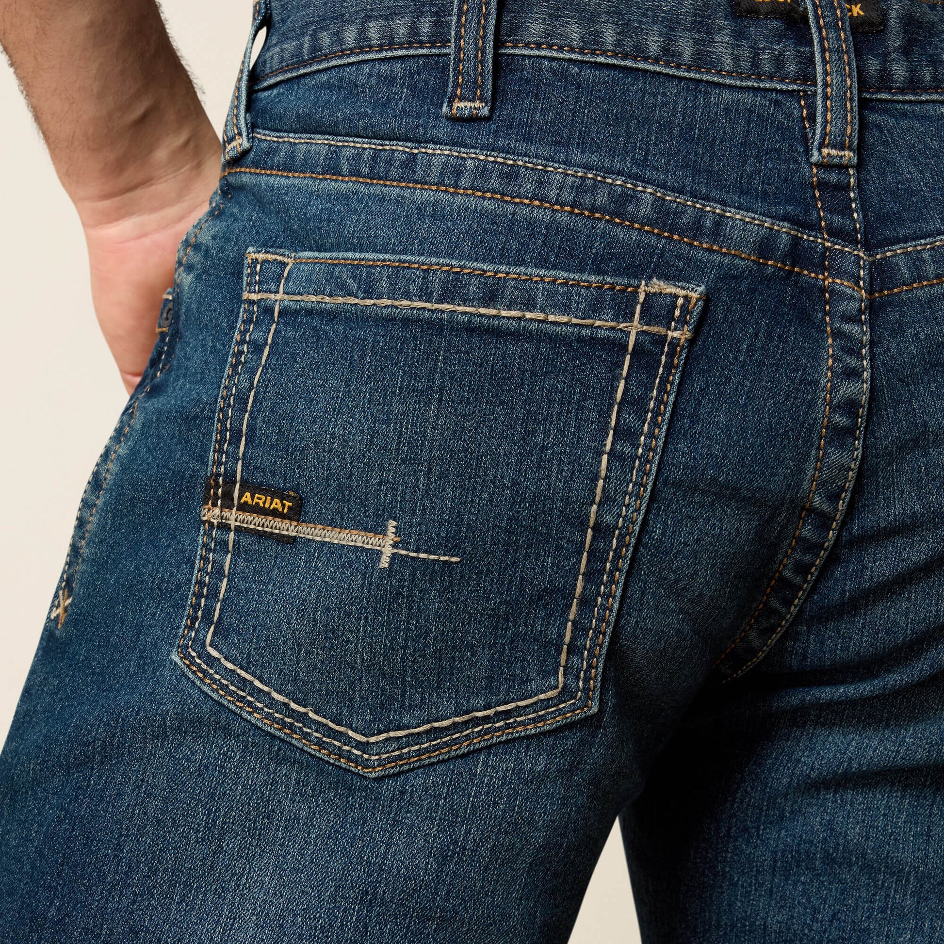 Ariat Online - Men's Low Rise, Bootcut Work Pants - Rebar Denim