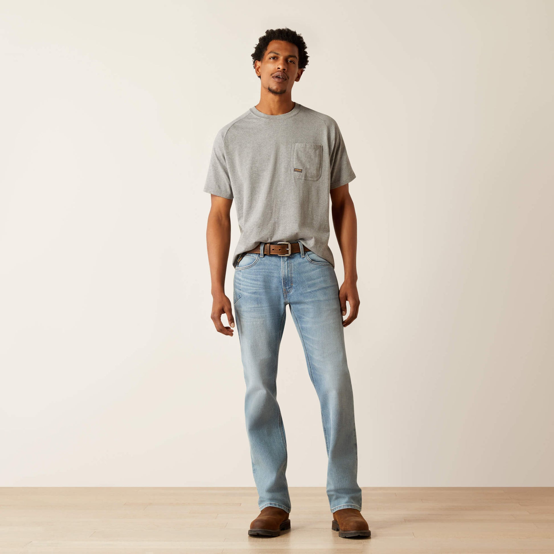 Ariat On Sale - Rebar M4 Relaxed DuraStretch Basic Stackable Straight Leg Jean