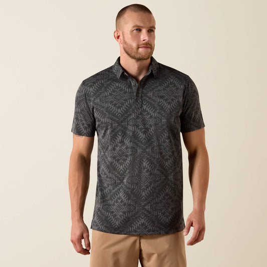 Ariat Website Store - Jacquard Printed Fitted Polo