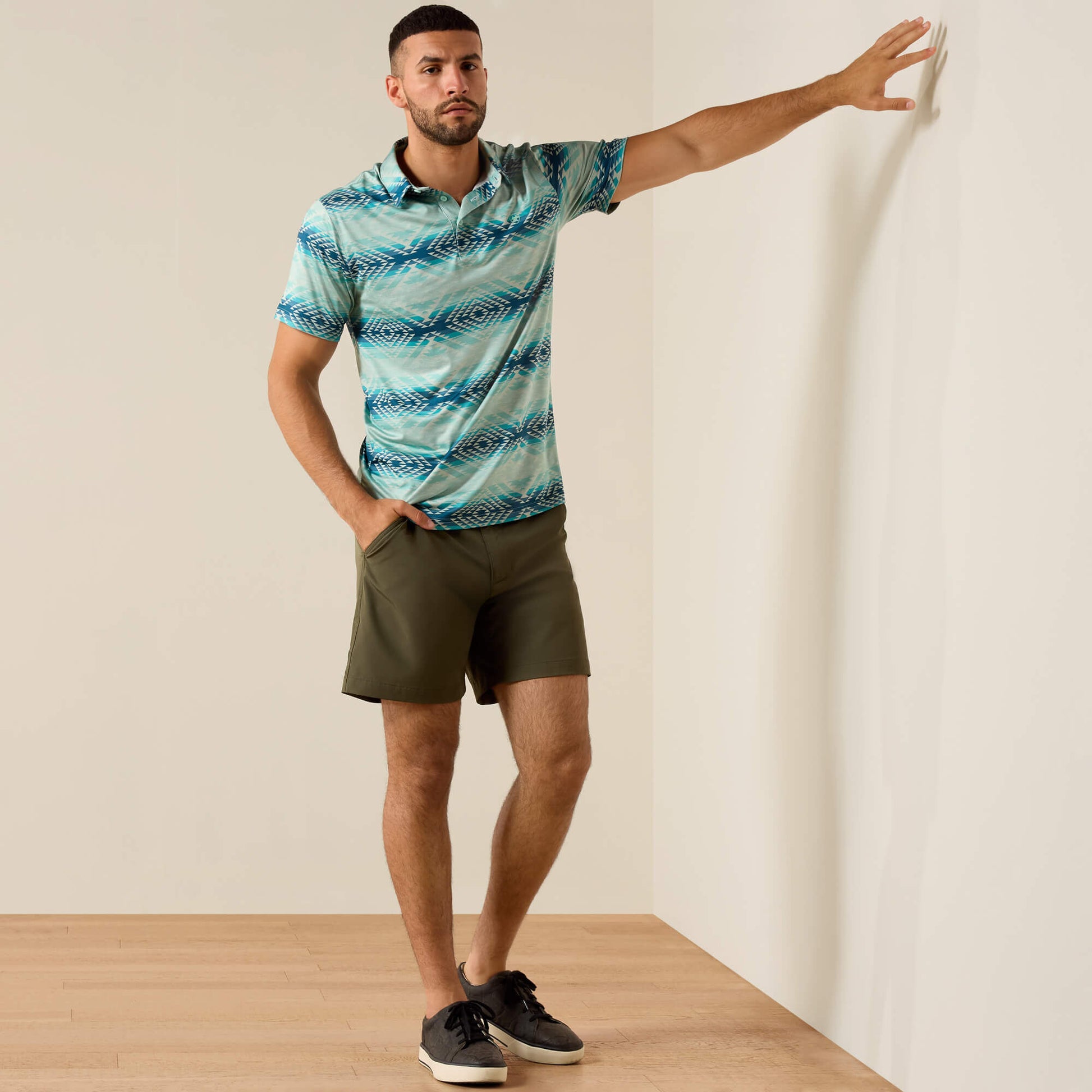 Ariat On Sale - All Over Print Heathered Classic Fit Polo