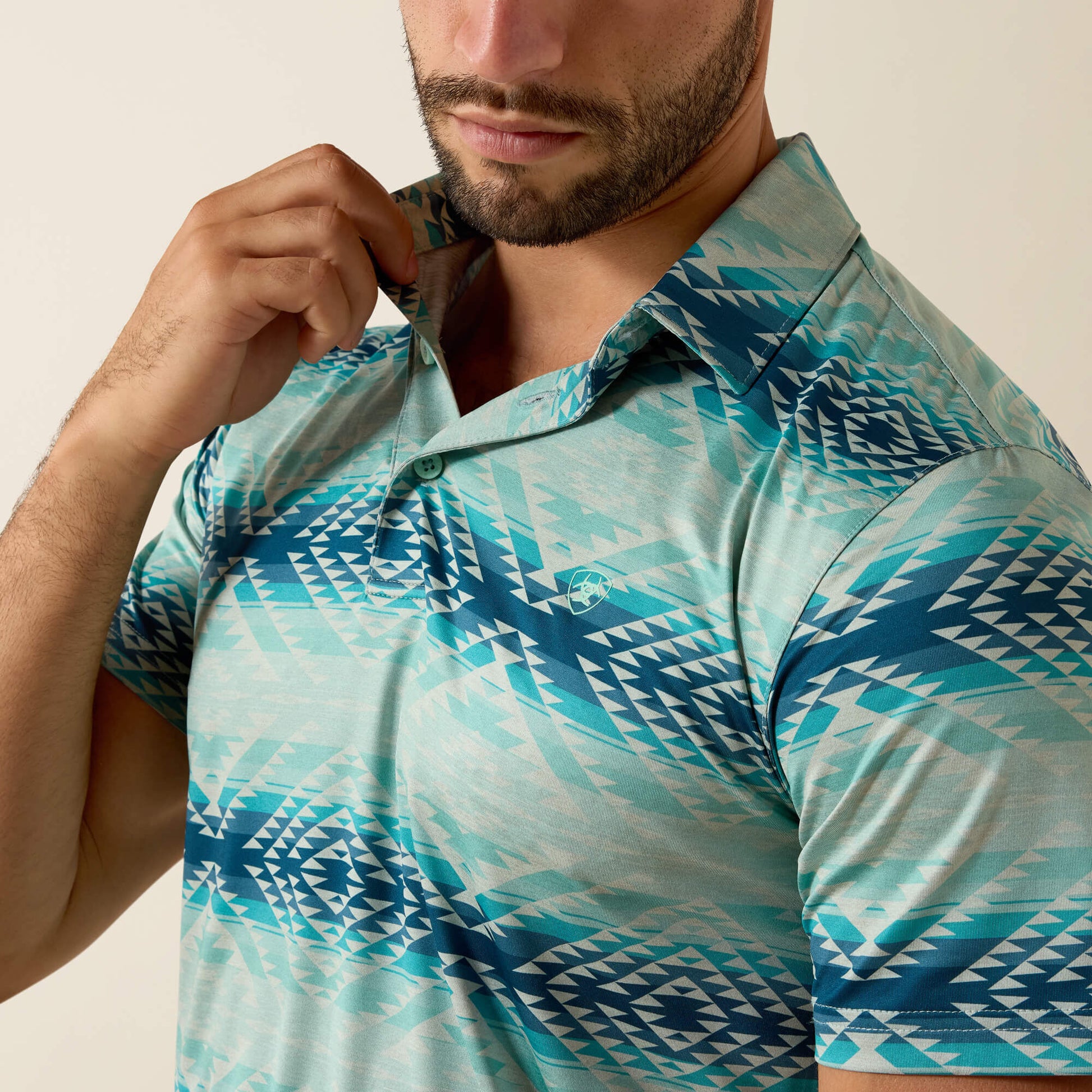 Ariat On Sale - All Over Print Heathered Classic Fit Polo