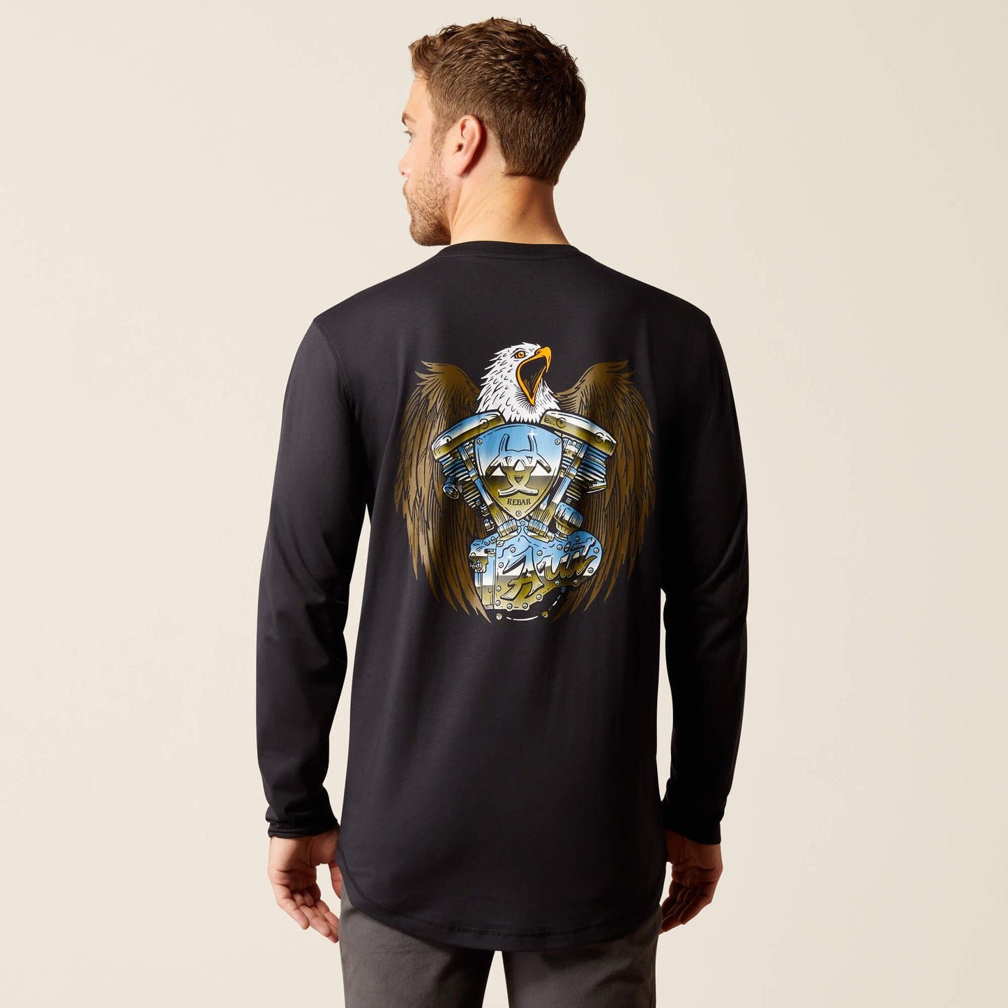 Ariat Sale - Rebar Workman Chrome Moto Eagle T-Shirt