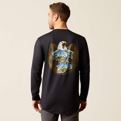 Ariat Sale - Rebar Workman Chrome Moto Eagle T-Shirt