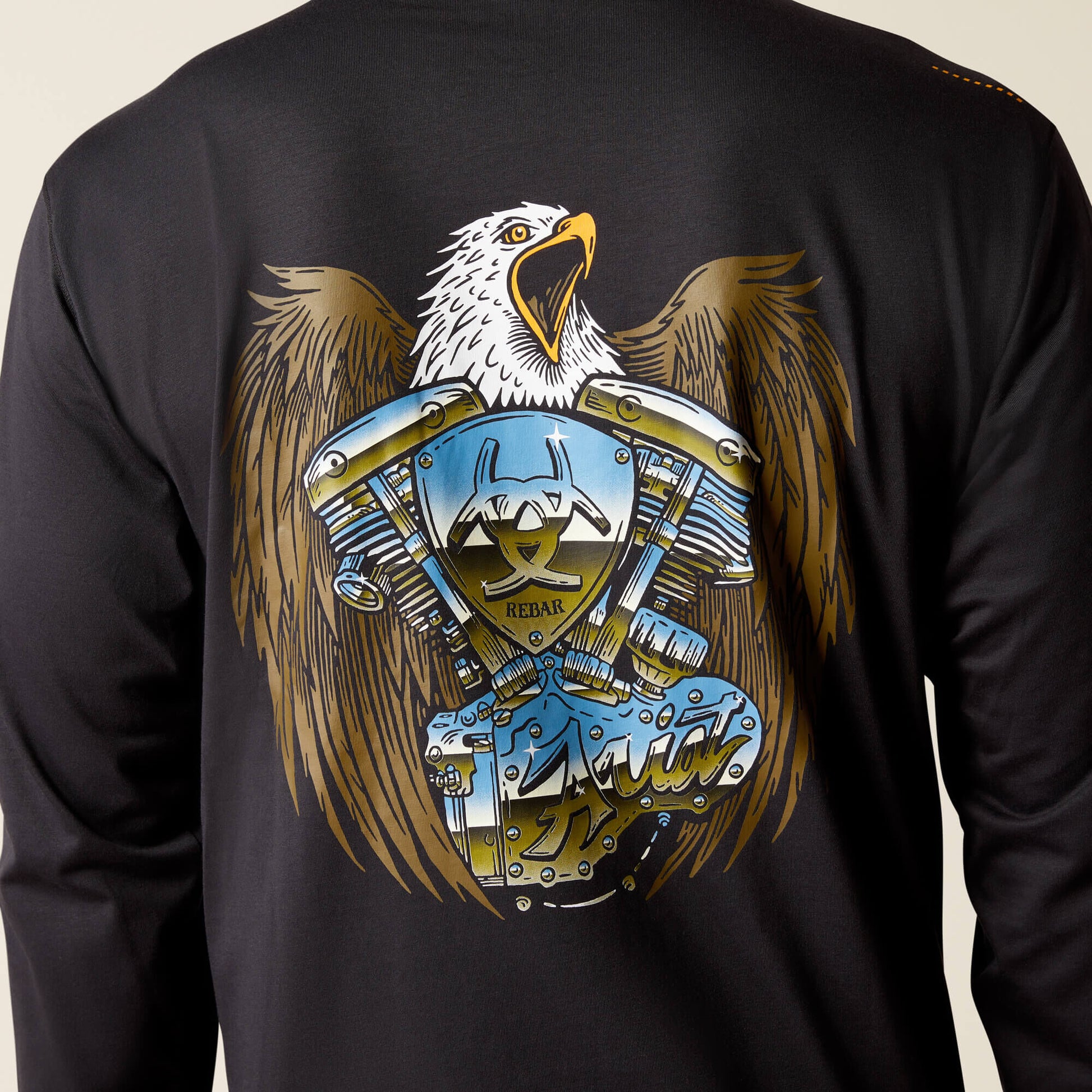 Ariat Sale - Rebar Workman Chrome Moto Eagle T-Shirt
