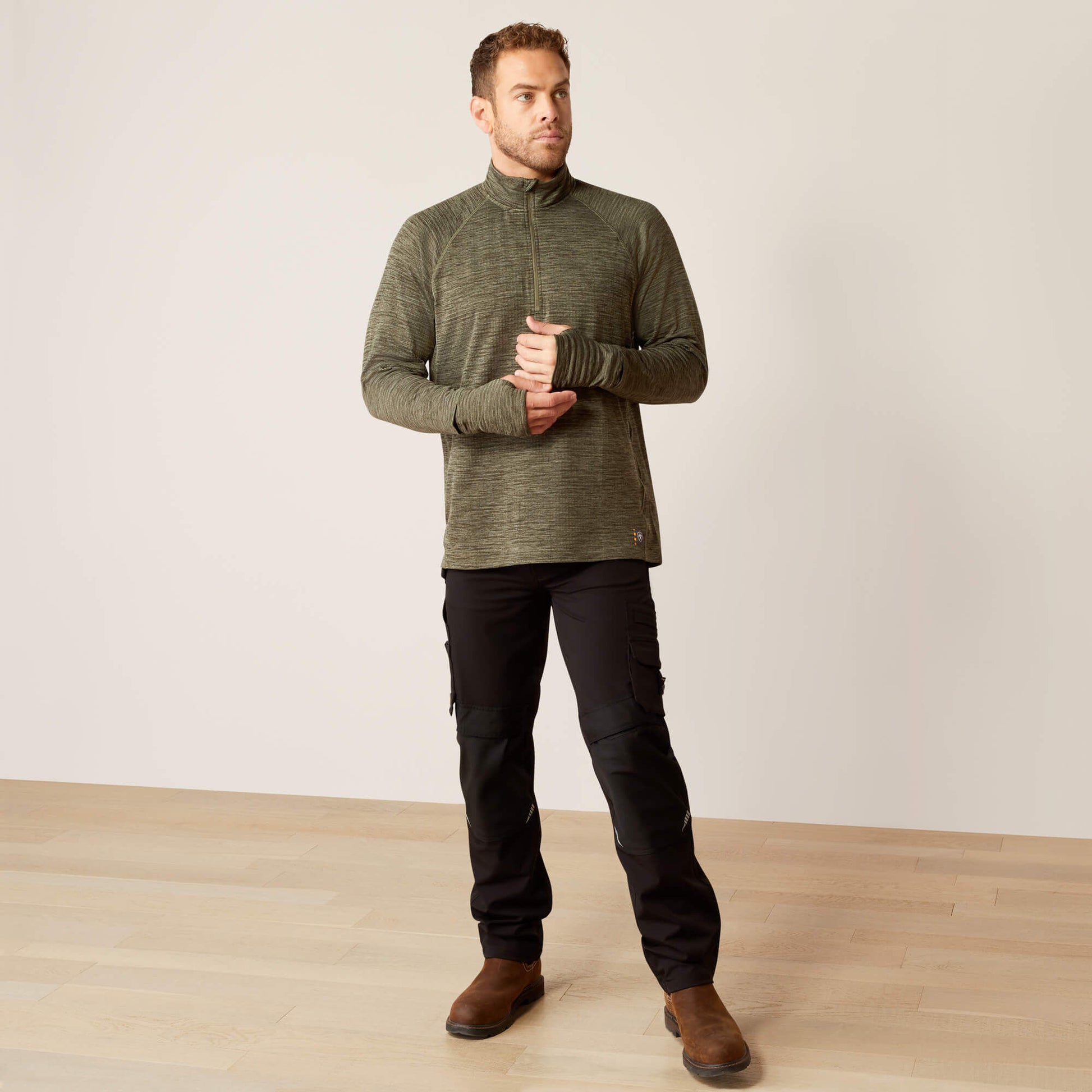 Ariat Sale - Rebar Gridwork Baselayer 1/4 Zip T-Shirt