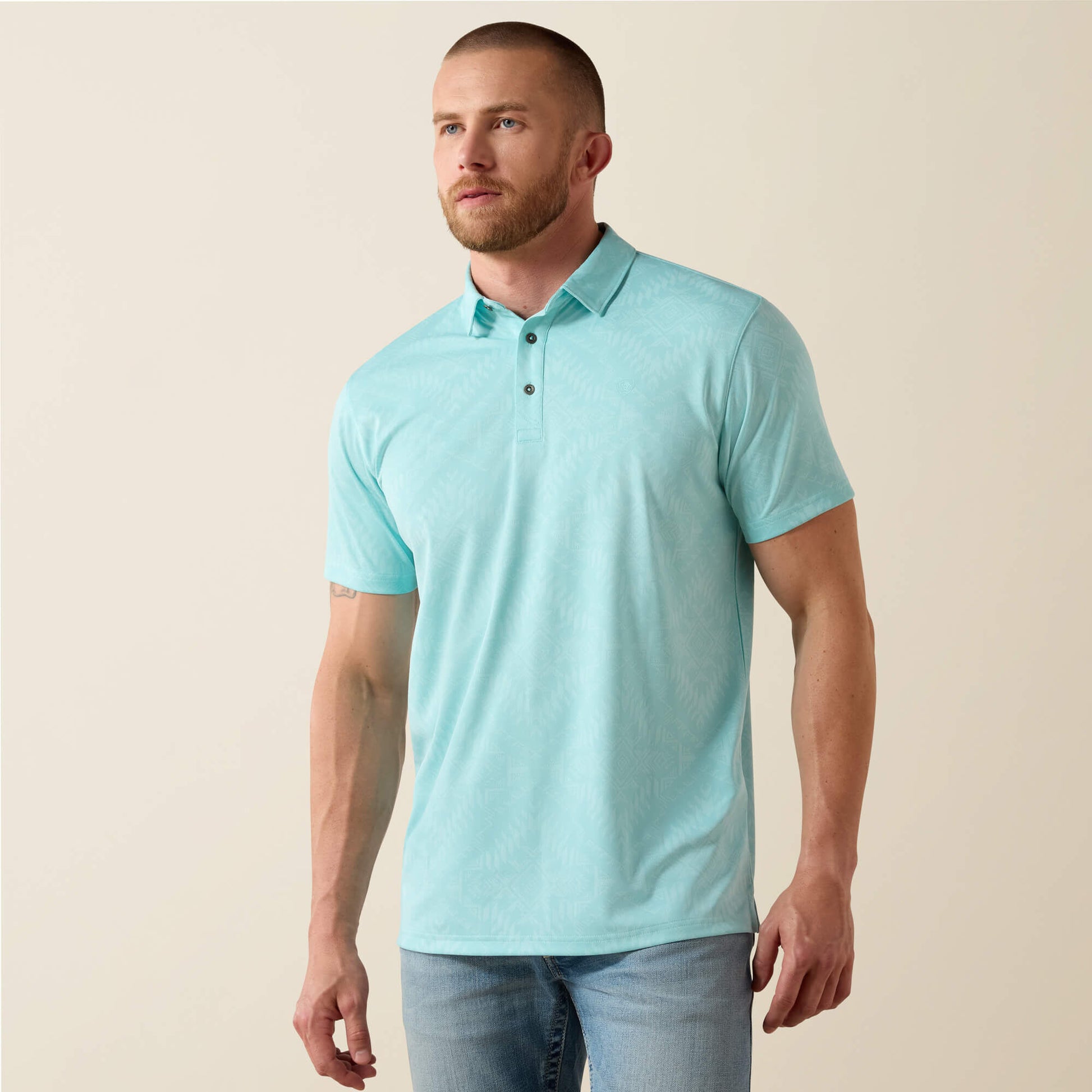 Ariat Outlet - Jacquard Printed Fitted Polo