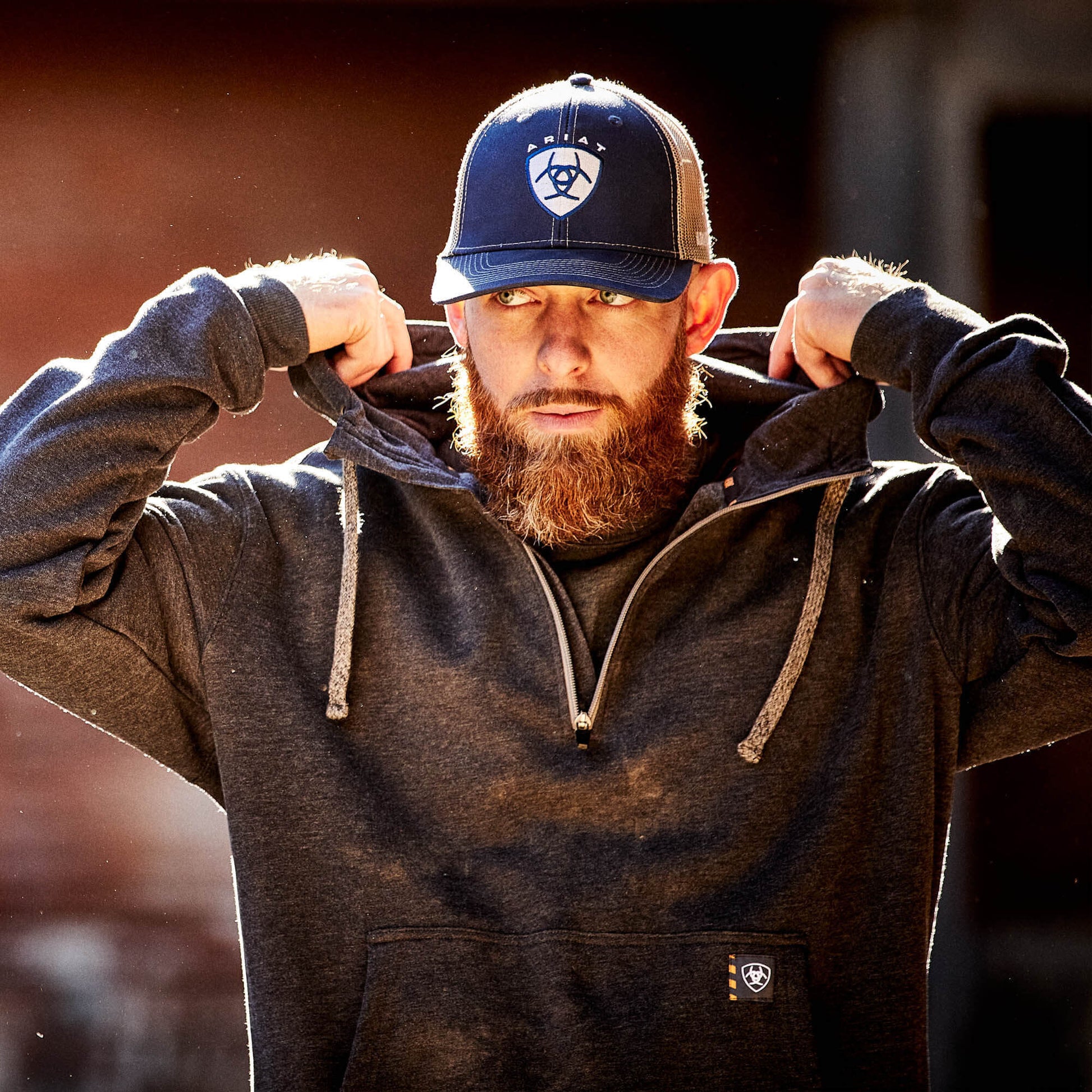 Ariat Sale - Rebar Workman 1/4 Zip Hoodie