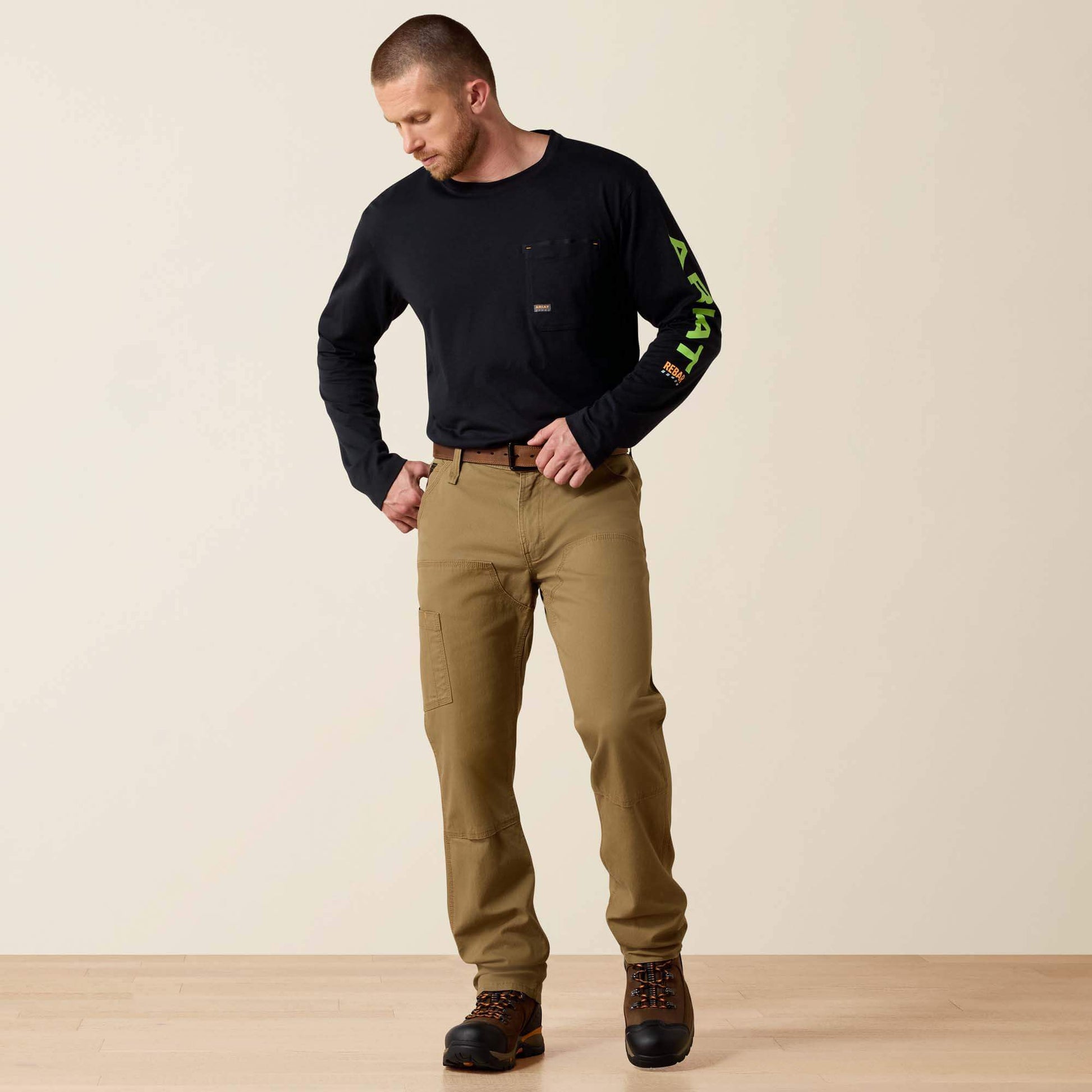 Ariat Online Shop - Rebar M4 Low Rise DuraStretch Made Tough Double Front Stackable Straight Leg Pant