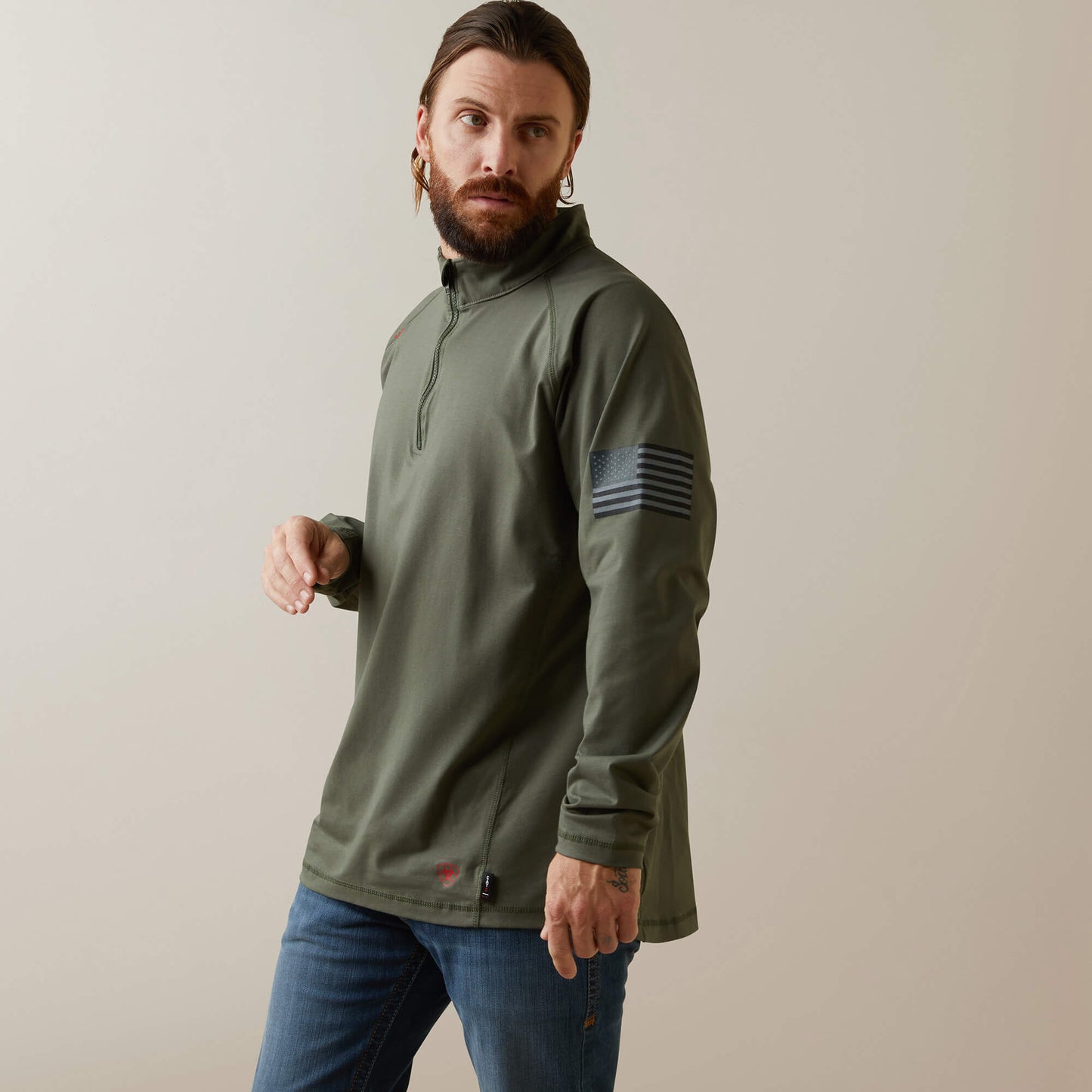 Ariat Sale - FR Combat Stretch Patriot 1/4 Zip Work Shirt