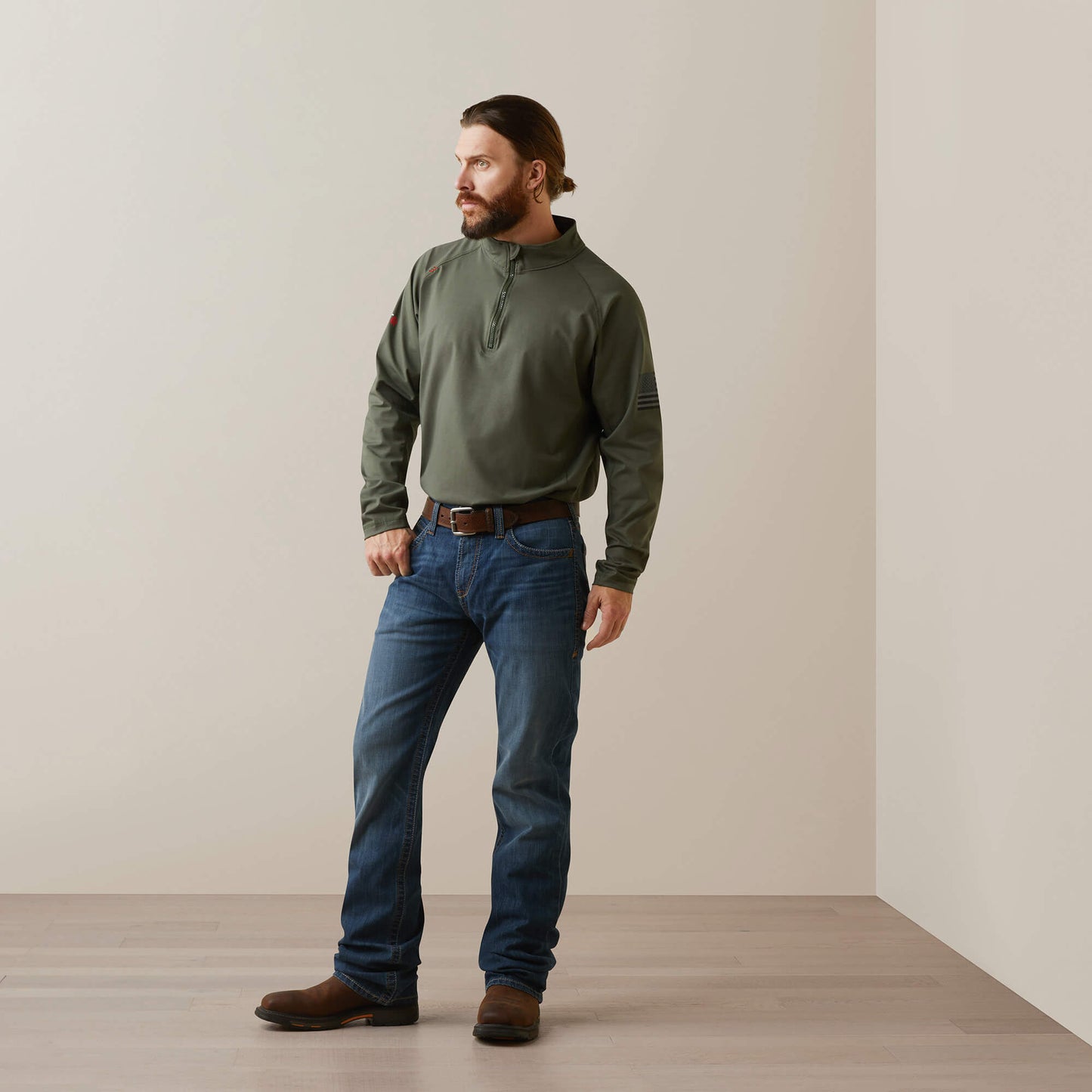 Ariat Sale - FR Combat Stretch Patriot 1/4 Zip Work Shirt