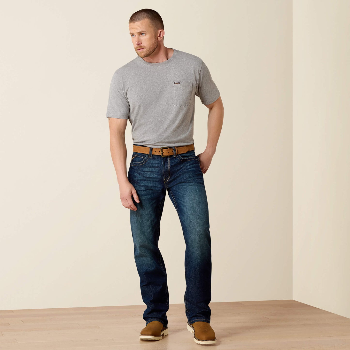 Ariat Online - Rebar M4 Low Rise DuraStretch Edge Boot Cut Jean