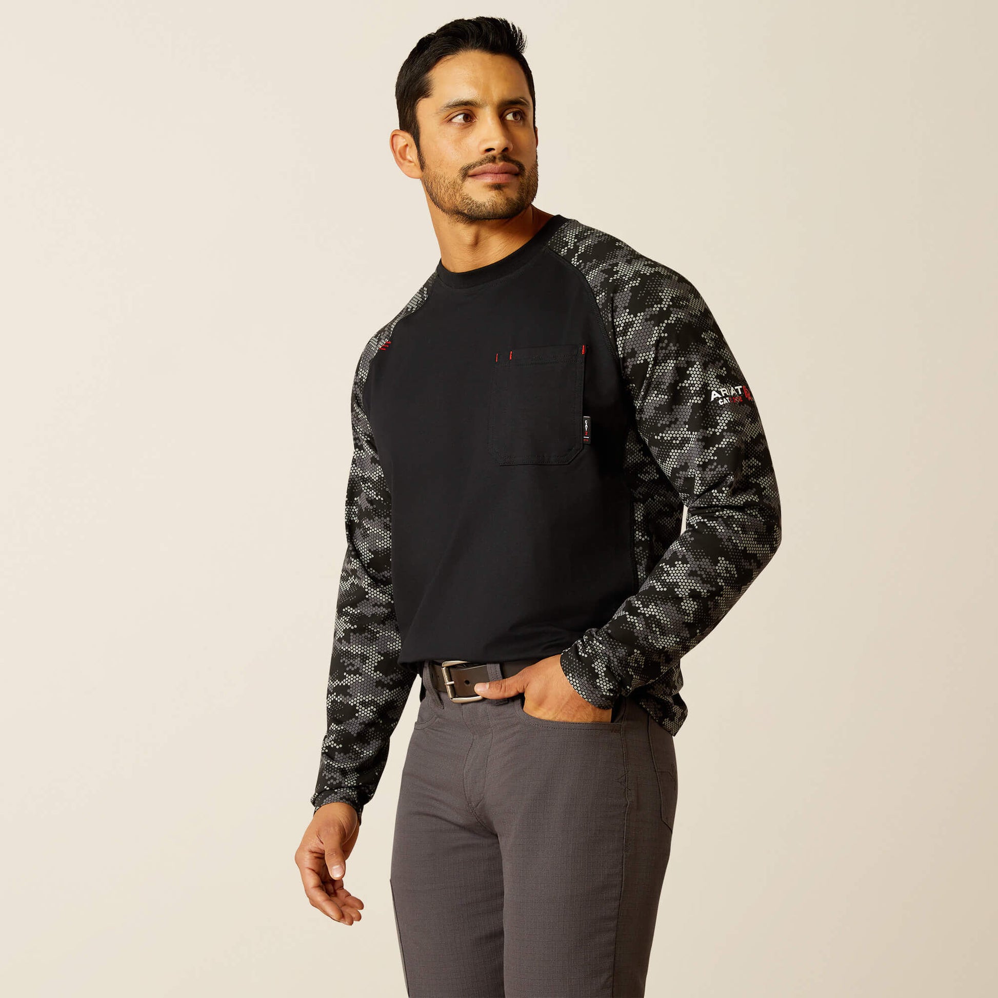 Ariat Website Store - FR AC Stretch Camo Baseball T-Shirt