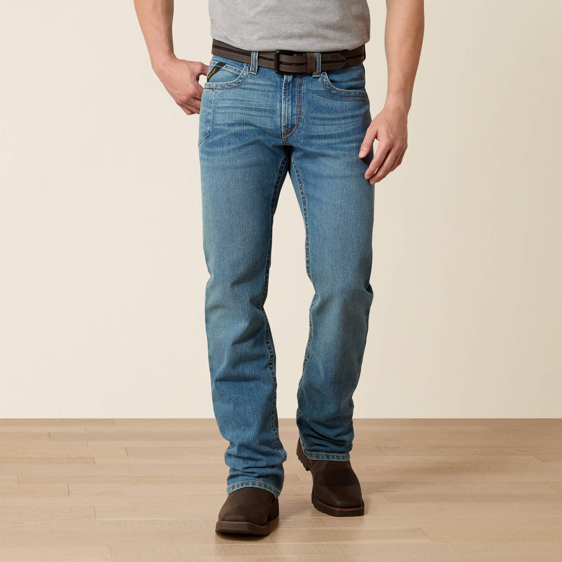 Ariat On Sale - Rebar M4 Low Rise DuraStretch Edge Boot Cut Jean
