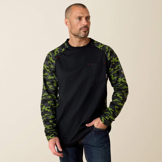 Ariat Website Store - FR AC Stretch Camo Baseball T-Shirt