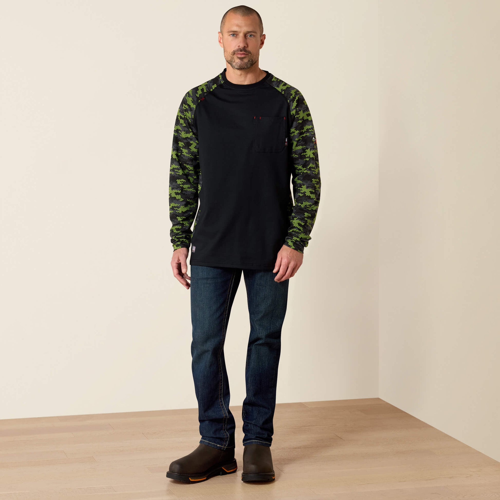 Ariat Website Store - FR AC Stretch Camo Baseball T-Shirt