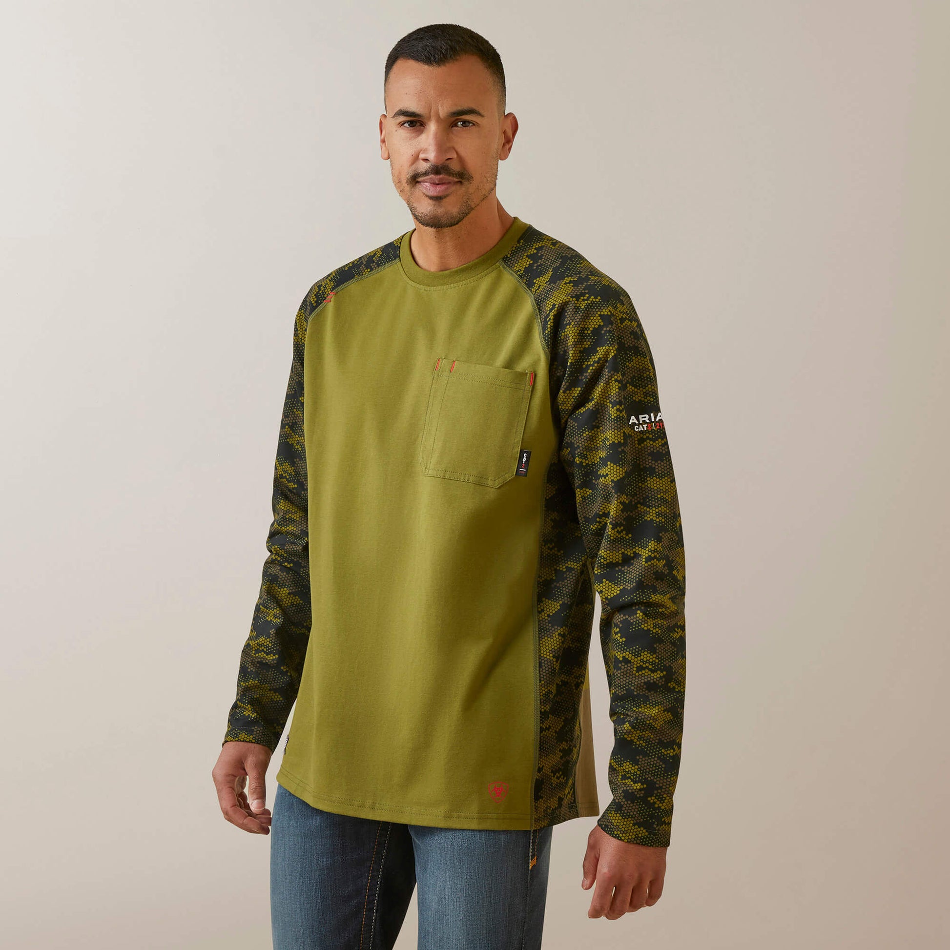 Ariat Website Store - FR AC Stretch Camo Baseball T-Shirt