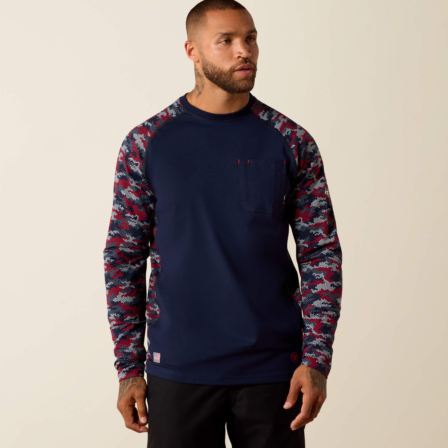 Ariat Website Store - FR AC Stretch Camo Baseball T-Shirt