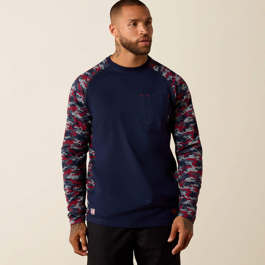 Ariat Website Store - FR AC Stretch Camo Baseball T-Shirt