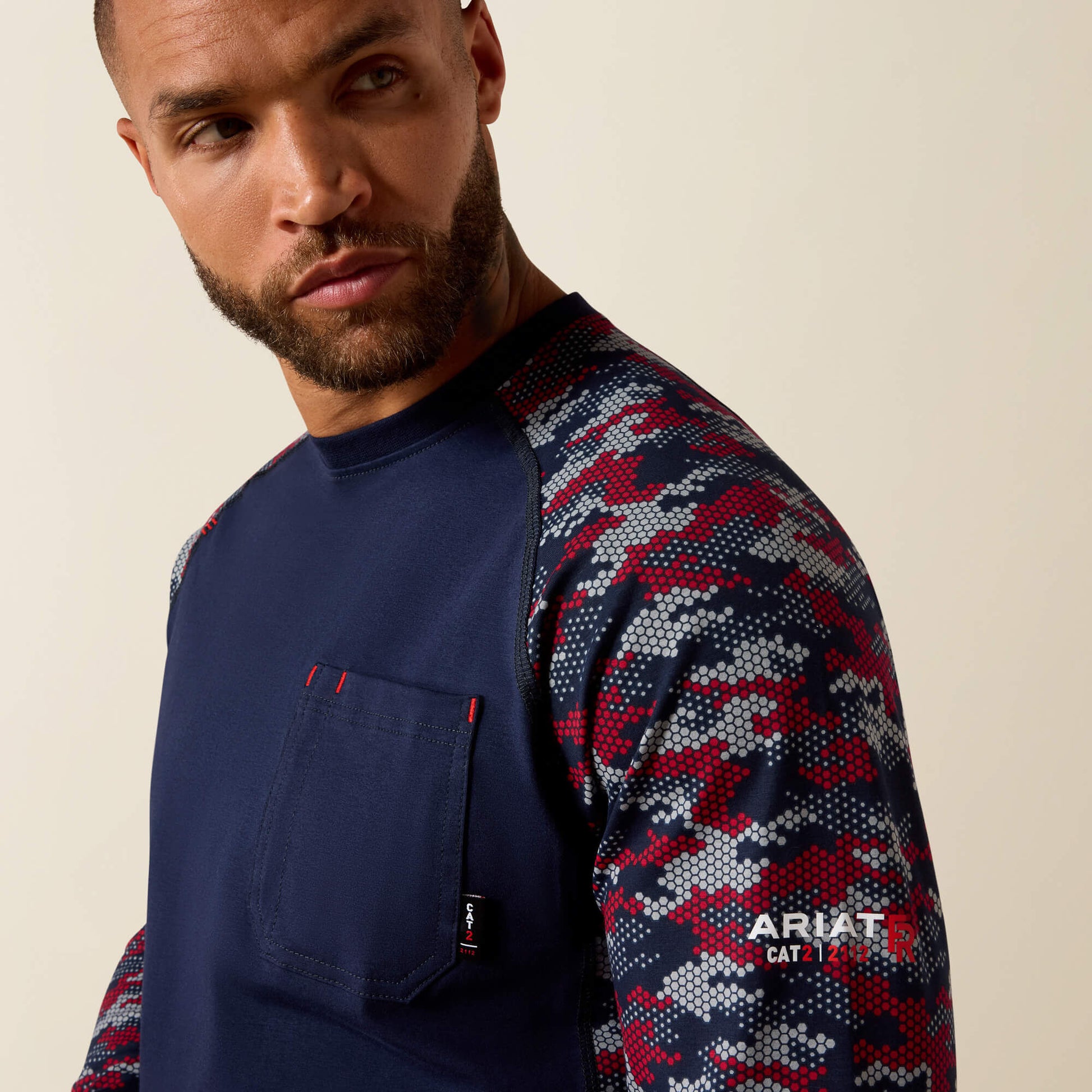 Ariat Website Store - FR AC Stretch Camo Baseball T-Shirt