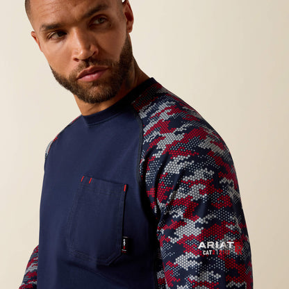 Ariat Website Store - FR AC Stretch Camo Baseball T-Shirt