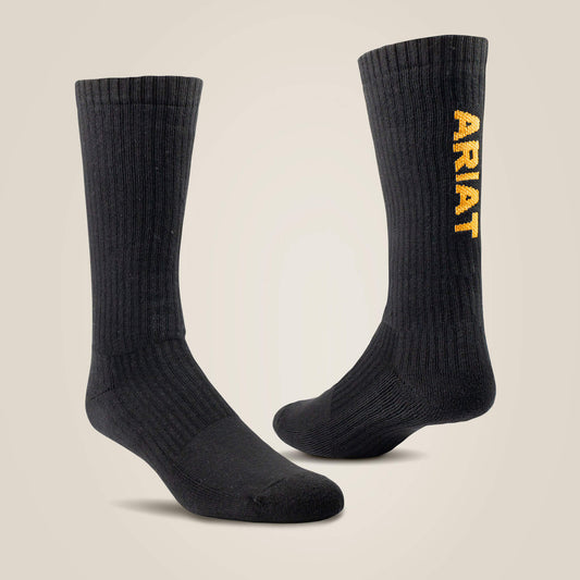 Ariat On Sale - Premium Ringspun Cotton Mid Calf Work Sock 3 Pair Pack