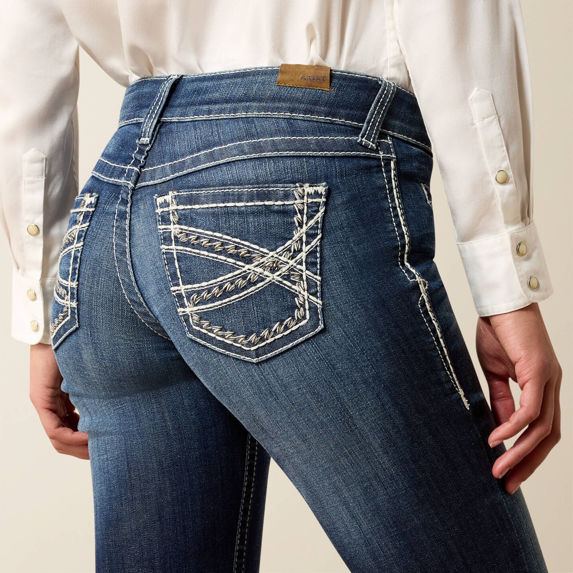Ariat US - Trouser Mid Rise Stretch Entwined Wide Leg Jean