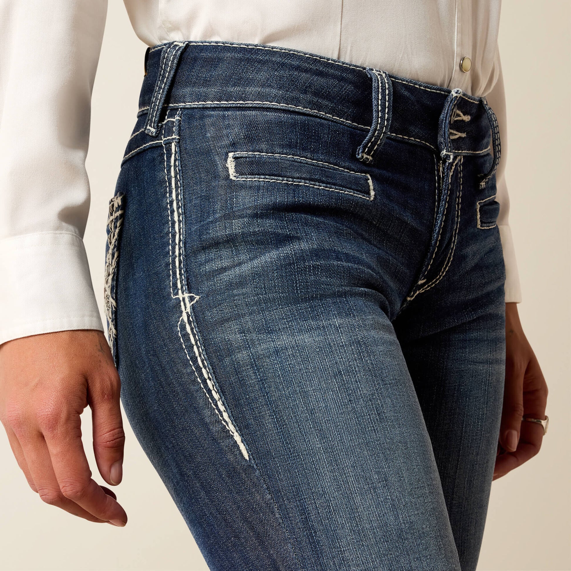 Ariat US - Trouser Mid Rise Stretch Entwined Wide Leg Jean