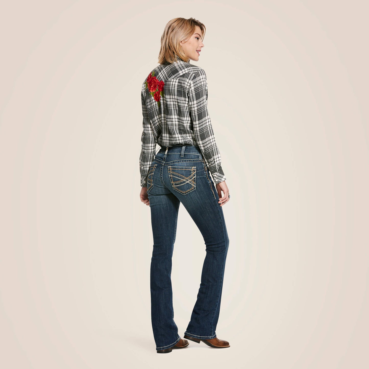 Ariat Online - R.E.A.L. Mid Rise Stretch Entwined Festival Boot Cut Jean