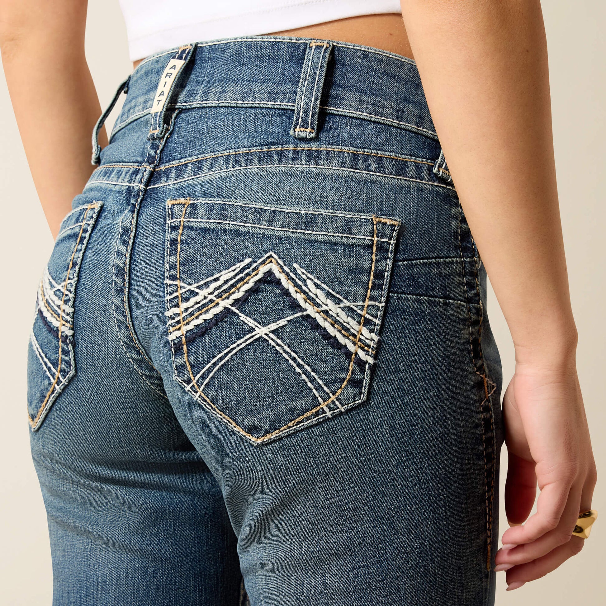 Ariat Online Shop - R.E.A.L. Mid Rise Stretch Whipstitch Boot Cut Jean