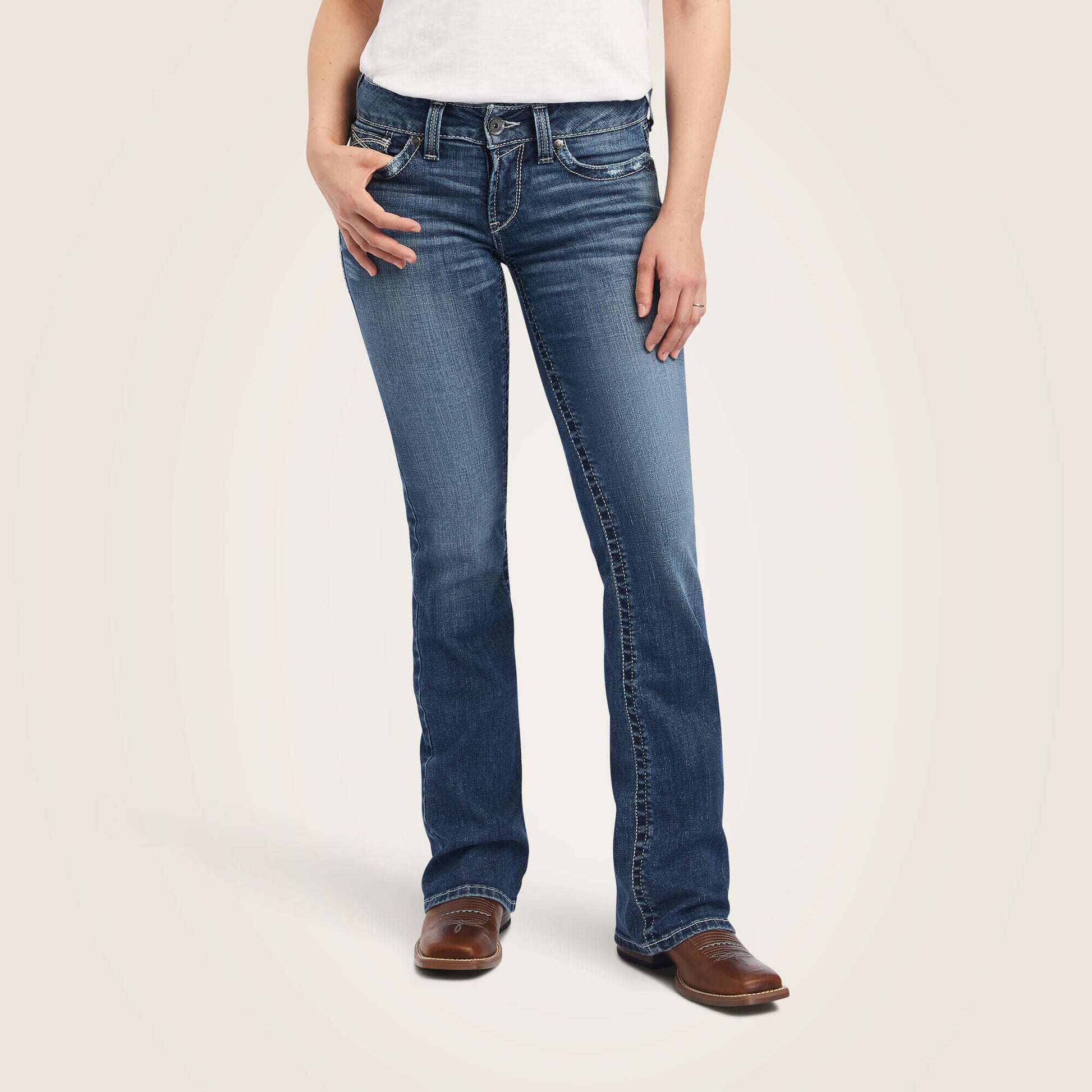 Ariat US - R.E.A.L. Mid Rise Raquel Boot Cut Jean