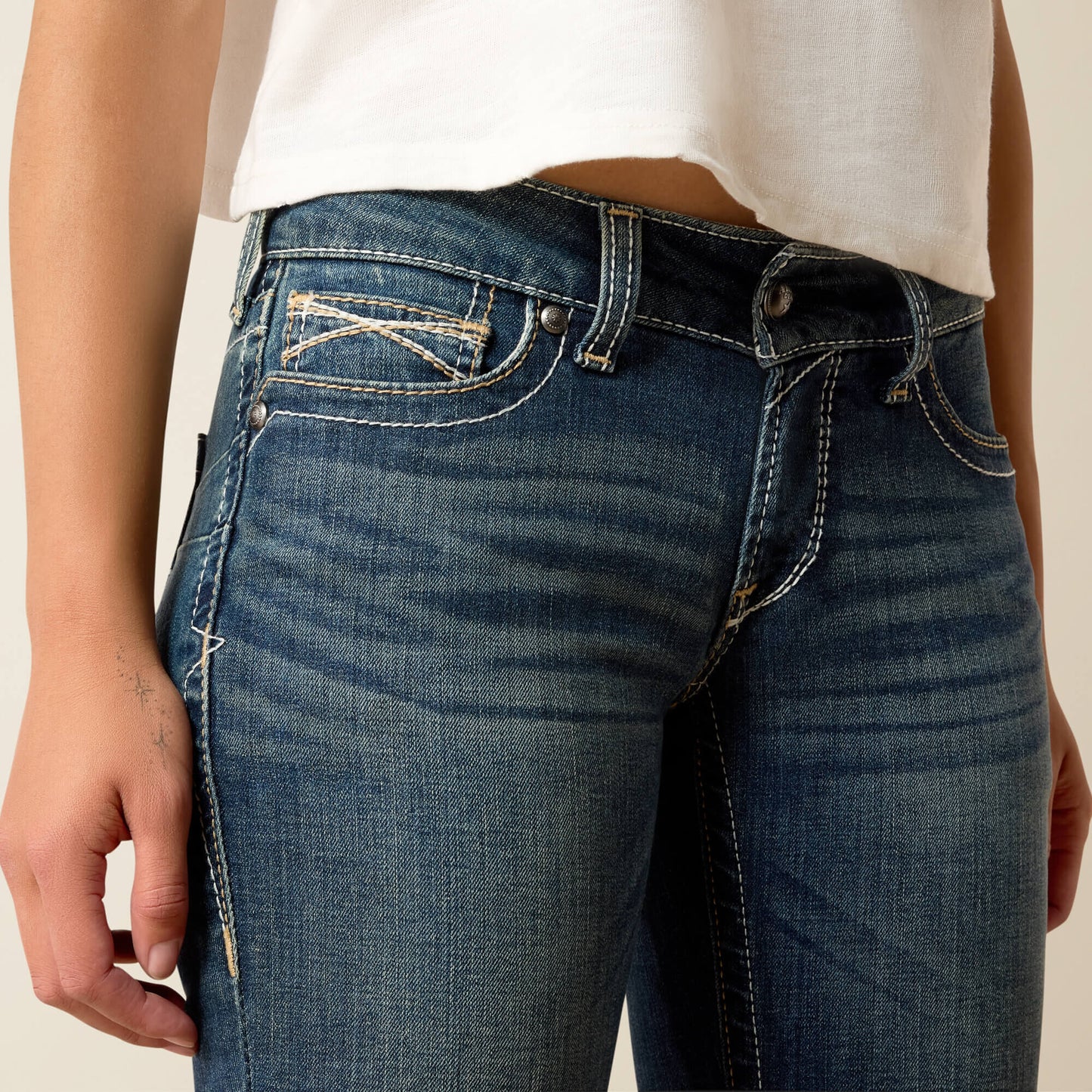 Ariat Outlet - R.E.A.L. Mid Rise Stretch Whipstitch Boot Cut Jean
