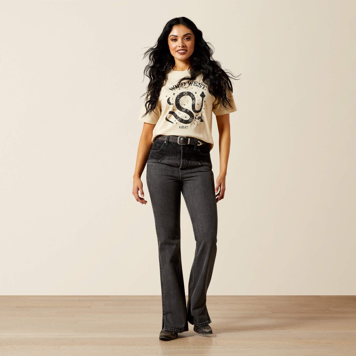 Ariat On Sale - Ultra High Rise Cheyenne Yoke Tomboy Boot Cut Jean
