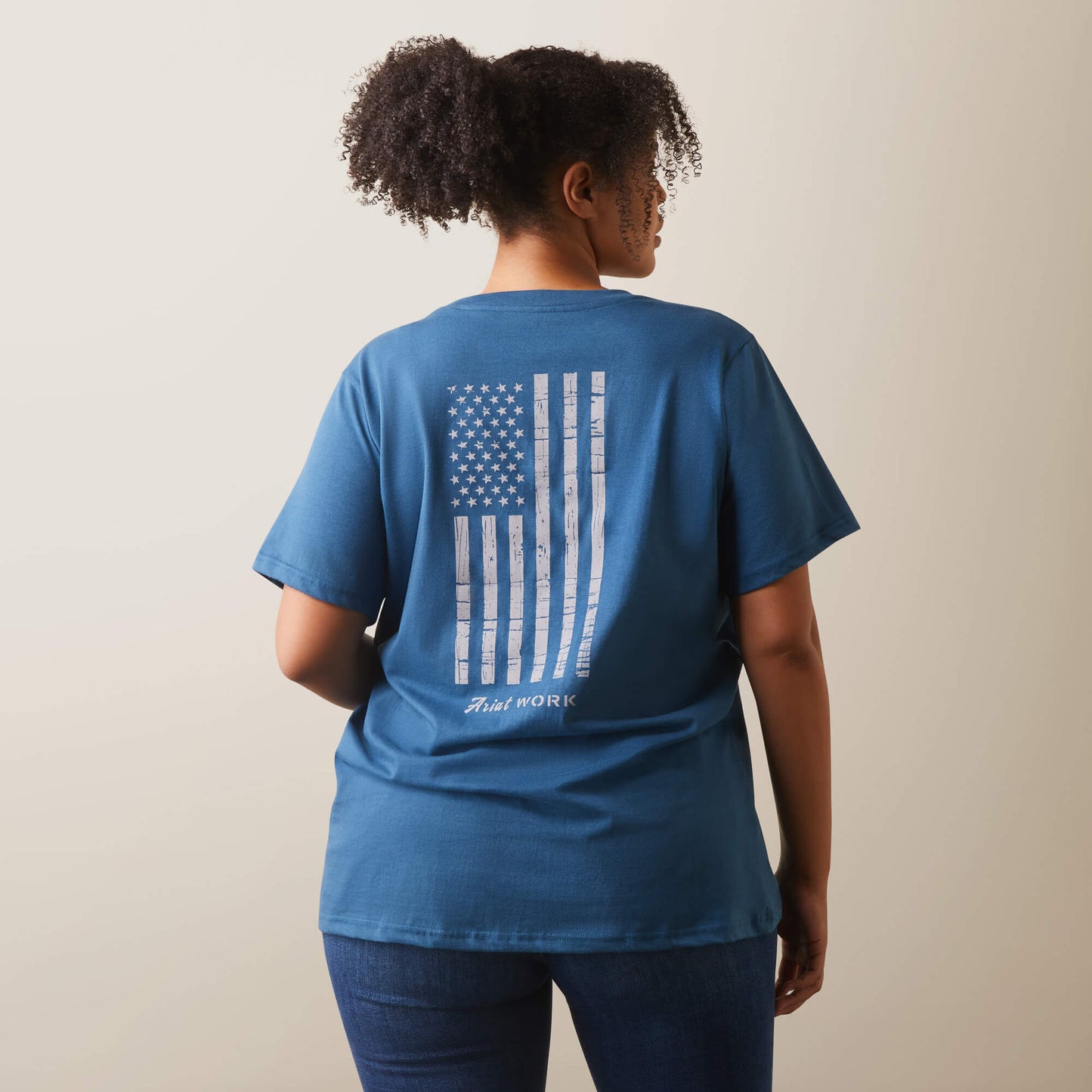 Ariat Sale - Rebar Cotton Strong American Flag Graphic T-Shirt