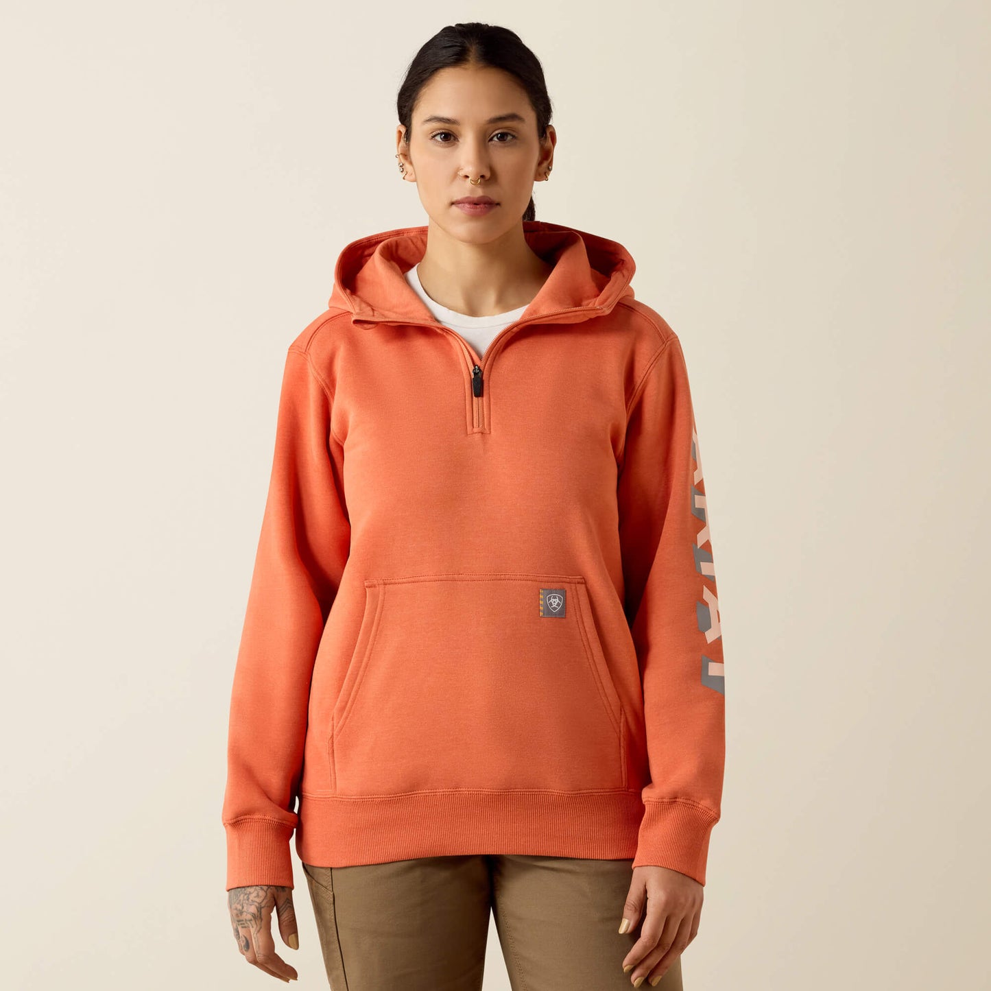 Ariat Online - Rebar Lightweight Logo 1/2 Zip Hoodie