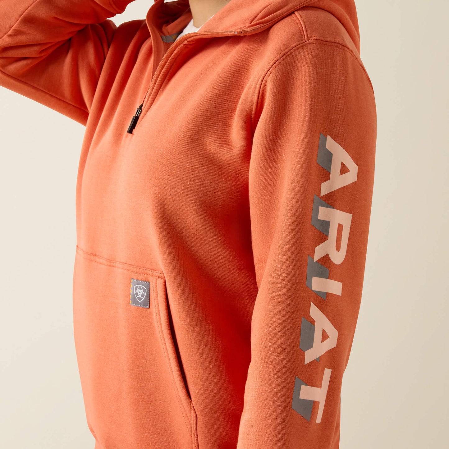 Ariat Online - Rebar Lightweight Logo 1/2 Zip Hoodie
