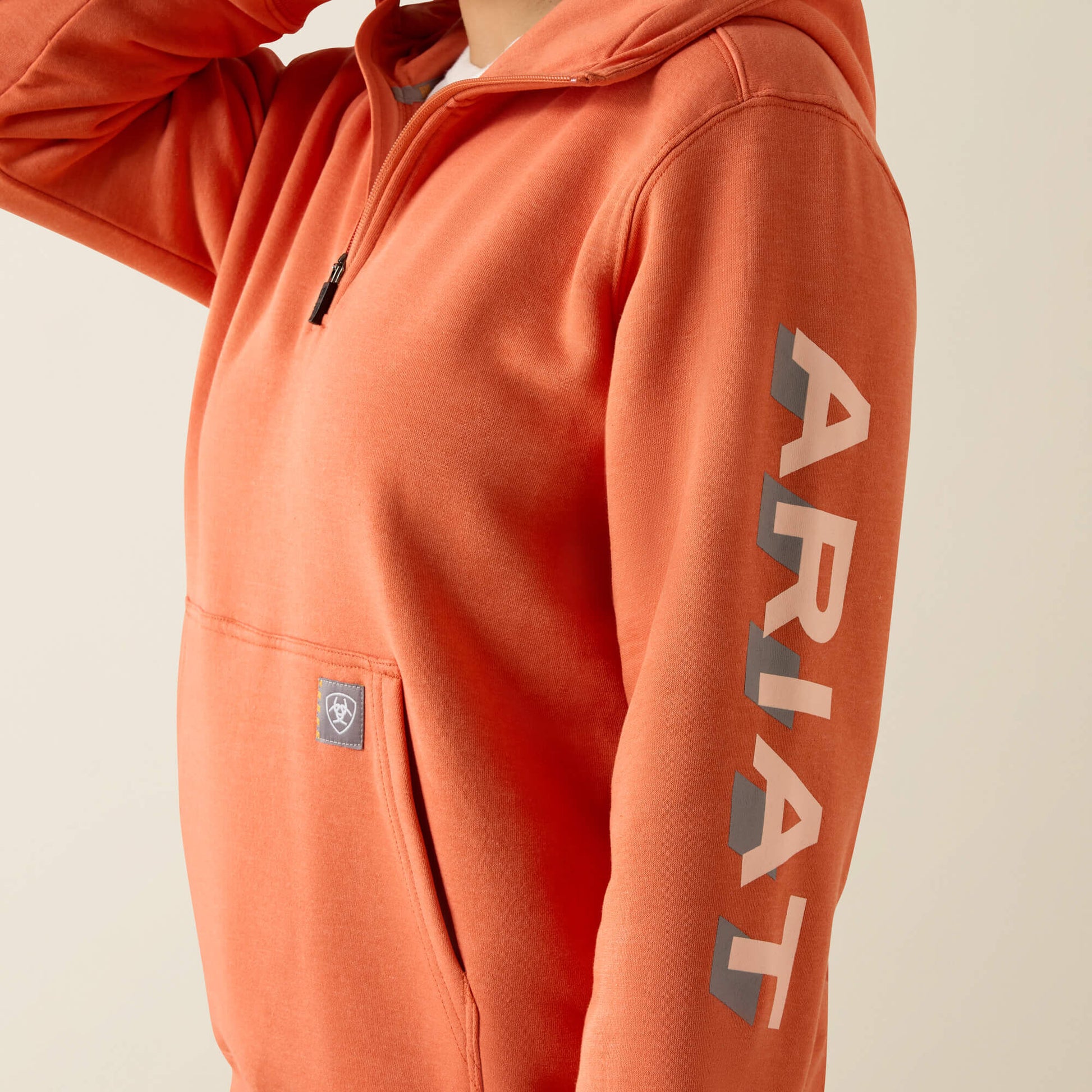 Ariat Online - Rebar Lightweight Logo 1/2 Zip Hoodie