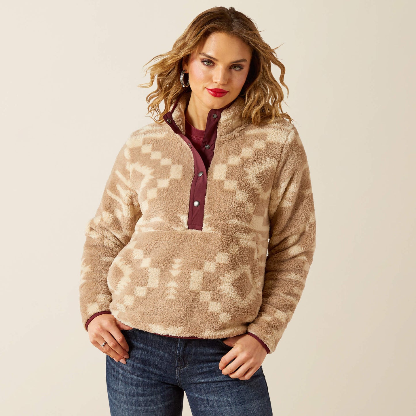 Ariat On Sale - Berber Snap Front Sweatshirt