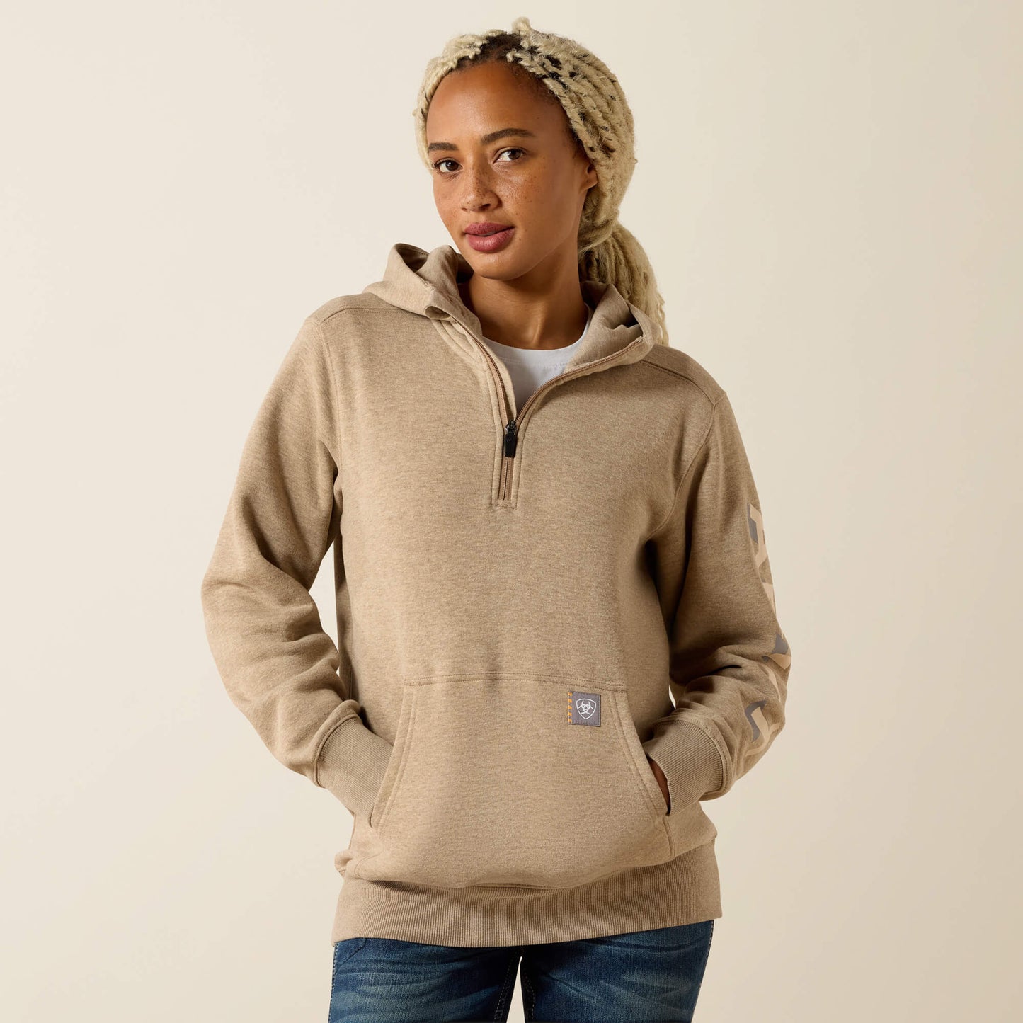 Ariat Online Shop - Rebar Lightweight Logo 1/2 Zip Hoodie
