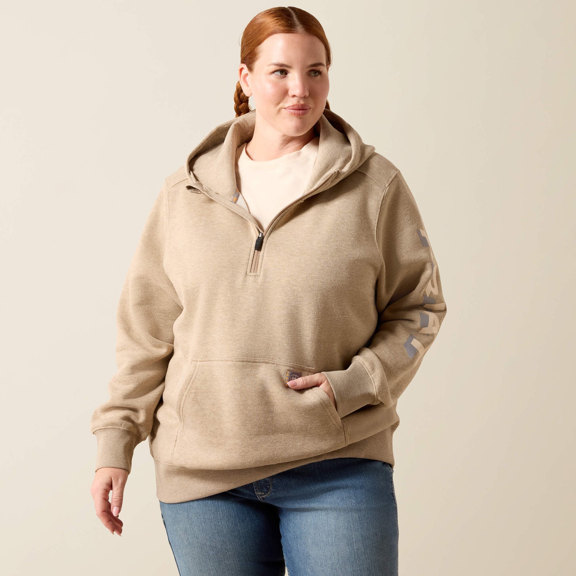 Ariat Online Shop - Rebar Lightweight Logo 1/2 Zip Hoodie