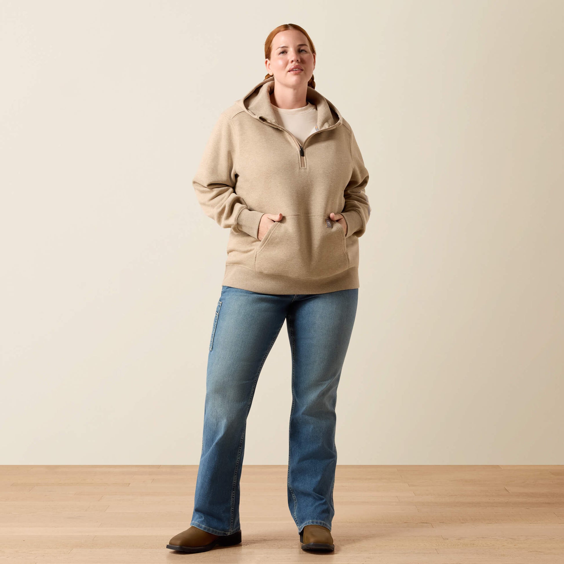 Ariat Online Shop - Rebar Lightweight Logo 1/2 Zip Hoodie