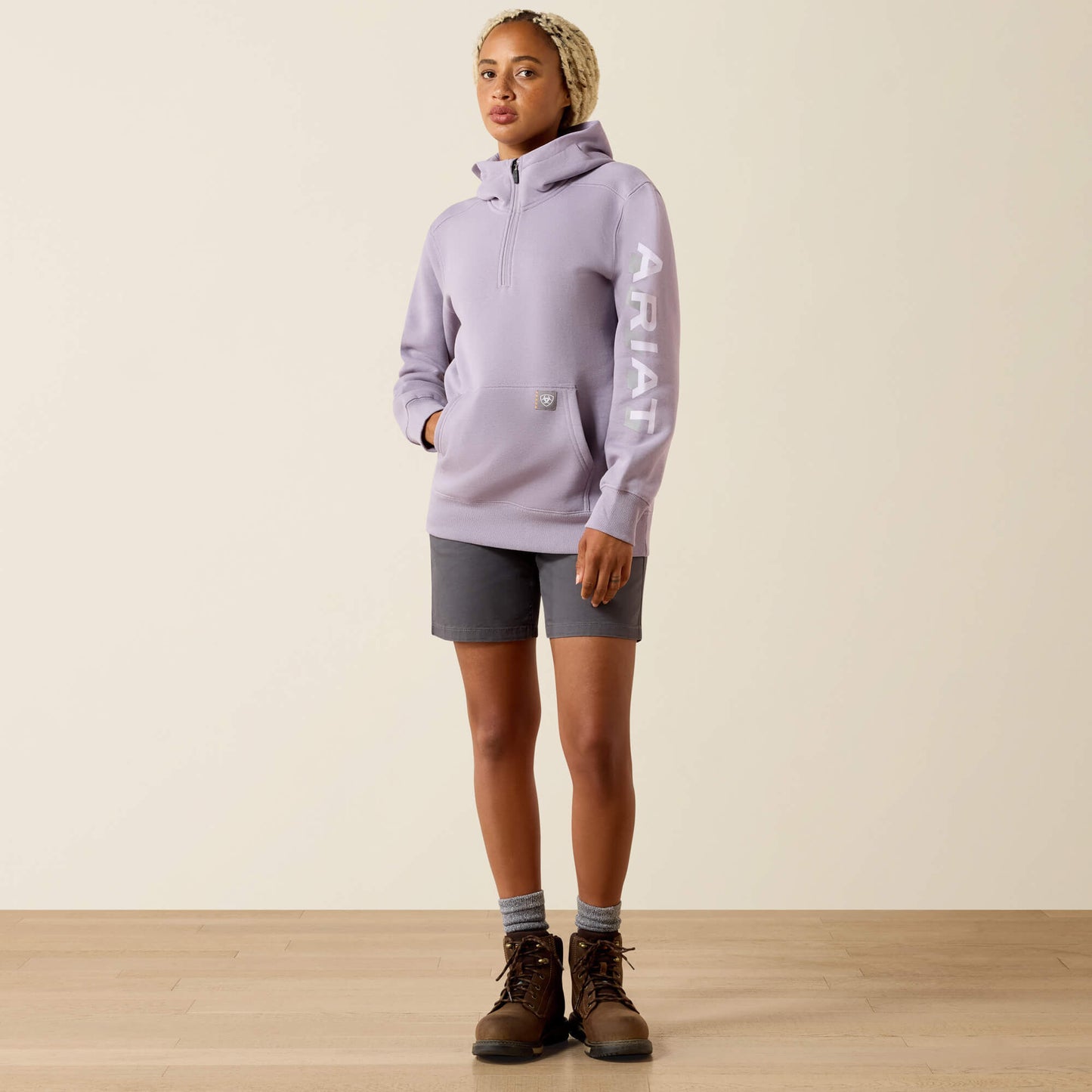 Ariat Online Shop - Rebar Lightweight Logo 1/2 Zip Hoodie