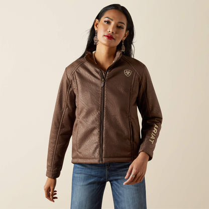 Ariat Outlet - Ariat Logo Softshell Faux Leather Jacket