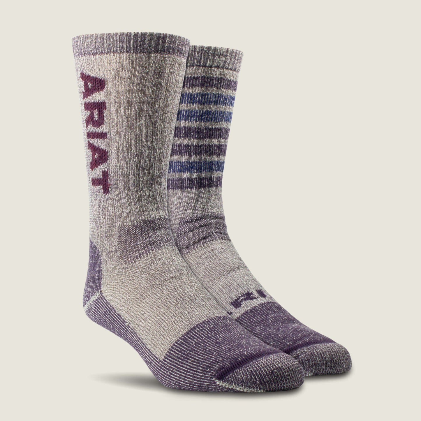 Ariat Website Store - Midweight Merino Wool Blend Steel Toe Work Sock 2 Pair Multi Color Pack