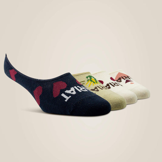 Ariat For Sale - No Slip No Show Sock 2 Pair Multi Color Pack